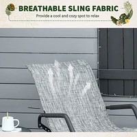 Gray Foldable Rocking Sun Lounger