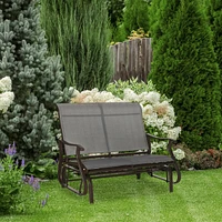 Outdoor Glider Loveseat in Mixed Grey