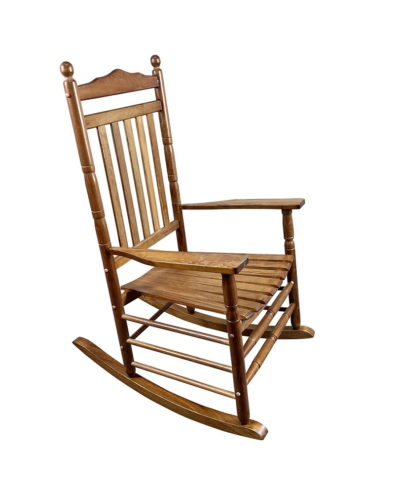 Simplie Fun Balcony Porch Adult Rocking Chair Oak