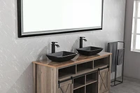 13" Matte Black Vessel Sink Set with Faucet & Drain