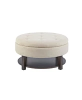 Simplie Fun Miller Round Storage Ottoman