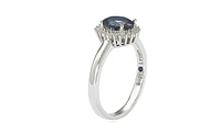 Suzy Levian Sterling Silver Cubic Zirconia Oval Halo Ring