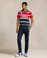 Polo Ralph Lauren Men's Team Usa Custom Slim-Fit Stretch Striped Mesh Shirt