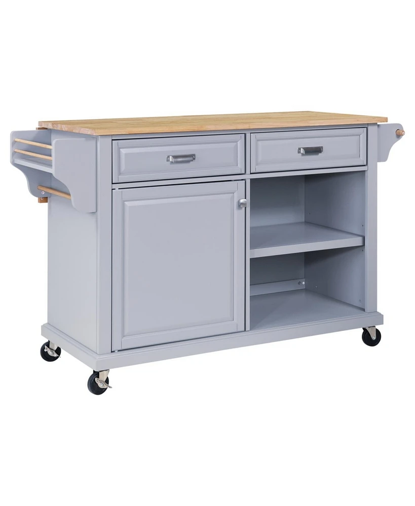 Simplie Fun Cambridge Wood Top Kitchen Island With Storage 0002