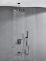 Ceiling Mounted Shower System Combo Set With Handheld And 16" Shower Head