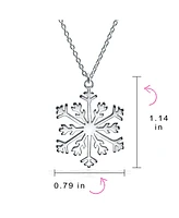 Bling Jewelry Holiday Party Frozen Winter Snowflake Pendant Necklace For Women For Sterling Silver With Chain