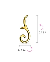 Bling Jewelry Minimalist Geometric Tribal Scroll Ear Pin Crawlers Climbers Earrings For Women Gold Plated Sterling Silver