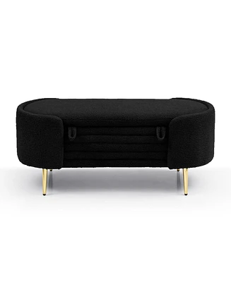 Simplie Fun Modern Sherpa Upholstered Storage Bench