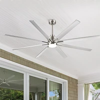 Streamdale Furniture Smart 72" Integrated Led Ceiling Fan With Silver Blades In Brushed Nickel Finish