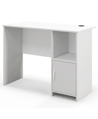 Slickblue Modern Computer Desk with Cabinet-White