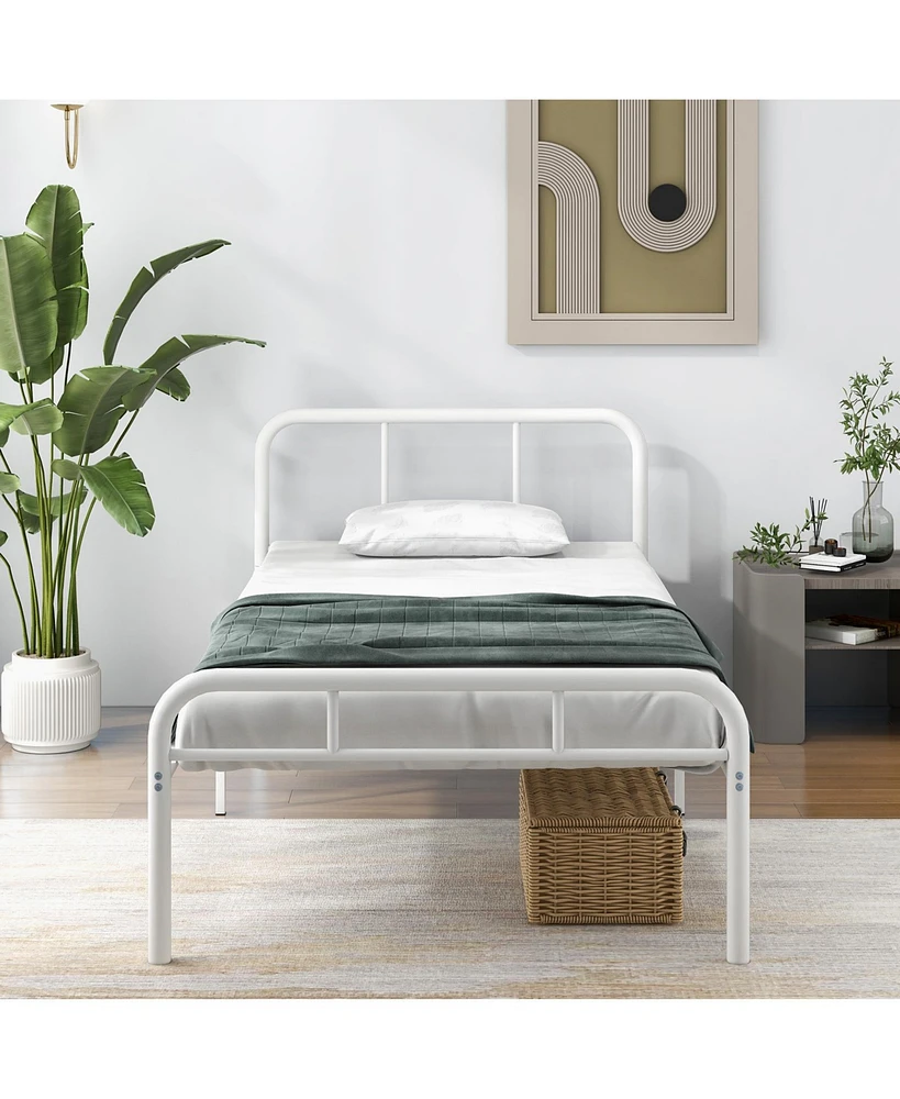 Slickblue Modern Metal Platform Bed with Headboard and Footboard