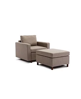 Simplie Fun Brown Single Seat Module Sofa Sectional + Ottoman