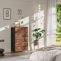 Dresser For Bedroom Storage Drawers, Fabric Storage Tower With 12 Drawers Sturdy Metal Frame