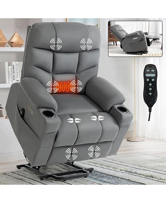 Simplie Fun 350 Lbs Power Lift Recliner with Massage and Heating