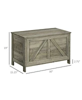 Farmhouse Storage Chest with Safety Hinge, Gray