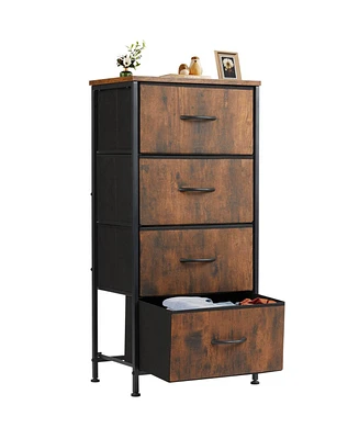 Drawers Dresser Chest Of Drawers, Metal Frame And Wood Top Brown