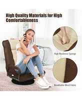 Costway 360-Degree Swivel Gaming Floor Chair with Foldable Adjustable