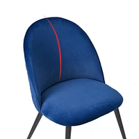 Dining Chair, Navy Blue Velvet, Metal Black legs, Set of 4 Side Chairs(Only 4 Chairs)