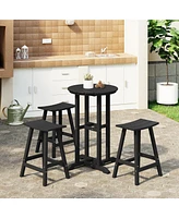 WestinTrends Outdoor Patio Counter Height Bar Stools Bistro Table 4-Piece Set