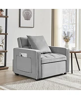 Adjustable Folding Sofa Bed Chair - Grey