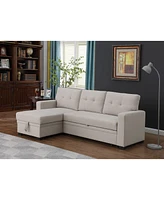 Streamdale Furniture Upholstered Pull Out Sectional Sofa With Chaise