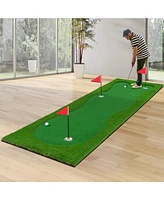 Costway 10 x 5 Ft Golf Putting Green Professional Golf Training Mat with 2 Golf Balls