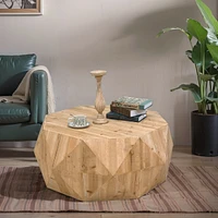 38.58"Threedimensional Embossed Pattern Design American Retro Style Coffee Table