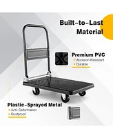 Costway Folding Push Cart Dolly Platform Hand Truck with 360° Swivel Wheels 440LBS Capacity