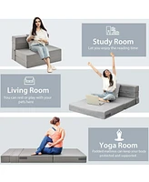 Folding Mattress with Pillow 6 Inch Tri-fold Sofa Bed with High-Density Foam