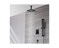 Casainc 10" 2 Function Ceiling Mount Shower System With Sliding Rod Shower Hand