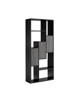 Simplie Fun Display Cabinet Black Distressed Grey