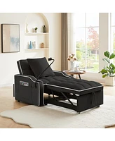 Streamdale Furniture Convertible Sleeper Chair Bed, Multi-Pockets Sofa Bed