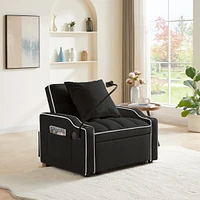 Convertible Sleeper Chair Bed, Multi-Pockets Sofa Bed