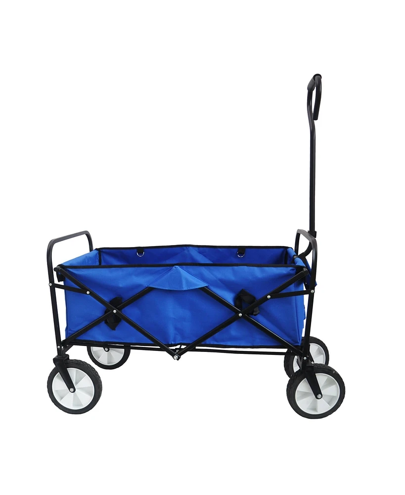 Streamdale Furniture Folding Wagon Garden Shopping Beach Cart (Blue)