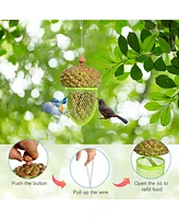 Costway Metal Acorn Wild Bird Feeder Outdoor Hanging Food Dispenser for Garden Yard