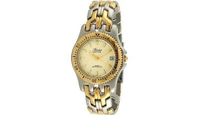 Swiss Edition Men's Two-Tone Luxury Bracelet Watch with Sport Bezel