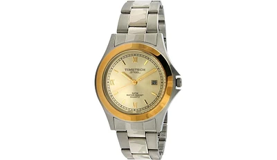 Timetech Men's Stainless Steel Round Two-Tone Bracelet Watch