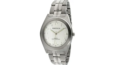 Timetech Men's Silver Dial Stainless Steel Bracelet Watch