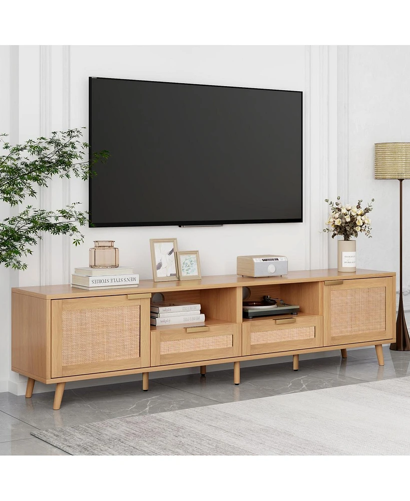 Simplie Fun Modern Farmhouse Tv Stand for 85" TVs