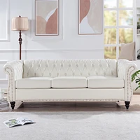 Streamdale Furniture 84.65" Rolled Arm Chesterfield 3 Seater Sofa