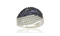 Suzy Levian New York Sterling Silver Cubic Zirconia Pave Weave Ring