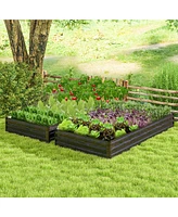 Sugift Large Outdoor Metal Planter Box for Vegetable Fruit Herb Flower