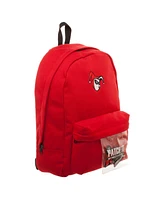 Dc Comics Harley Quinn Red Backpack with Pin and Patches