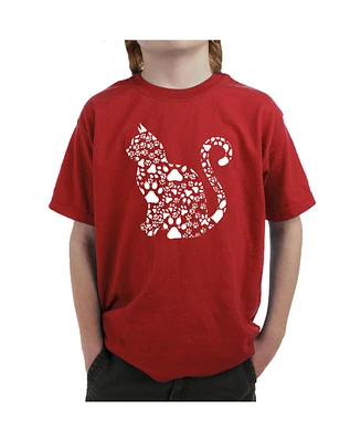 La Pop Art Boys Cat Claws Word Art T-Shirt