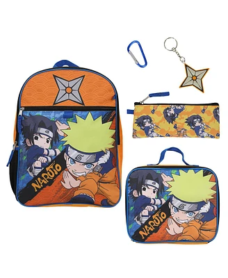 Naruto Classic Sasuke Vs Naruto 16" Youth 5-Piece Backpack Set