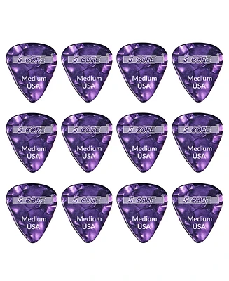 5 Core Guitar Picks 12 Piece 0.71mm Celluloid Medium Gauge Pick for Acoustic Electric Bass Guitar Natural Feel Warm Tone Puas Para Guitarra