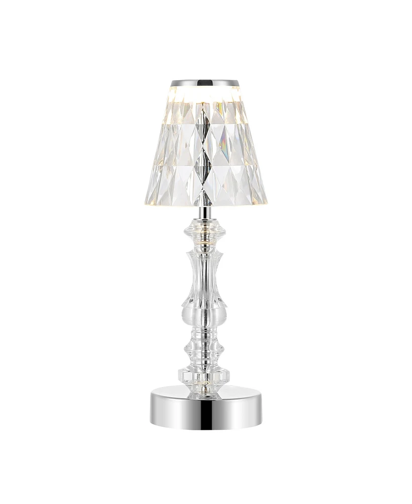 Jonathan Y Lillian Bohemian Classic Acrylic Rechargeable Integrated Led Table Lamp