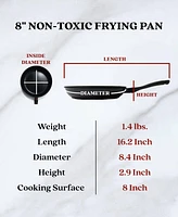 Alva Energy 8" Nonstick Ceramic Aluminum Frying Pan Skillet, Non-Toxic Pfas Pfoa & Pfte Free, Healthy Cooking Pan, Compatible with all Stovetops, Indu