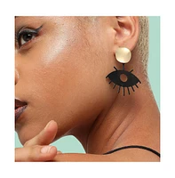 Sohi Women's Contrast Drop Earrings