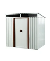 Streamdale Furniture 6FT X 5FT Outdoor Metal Storage Shed White